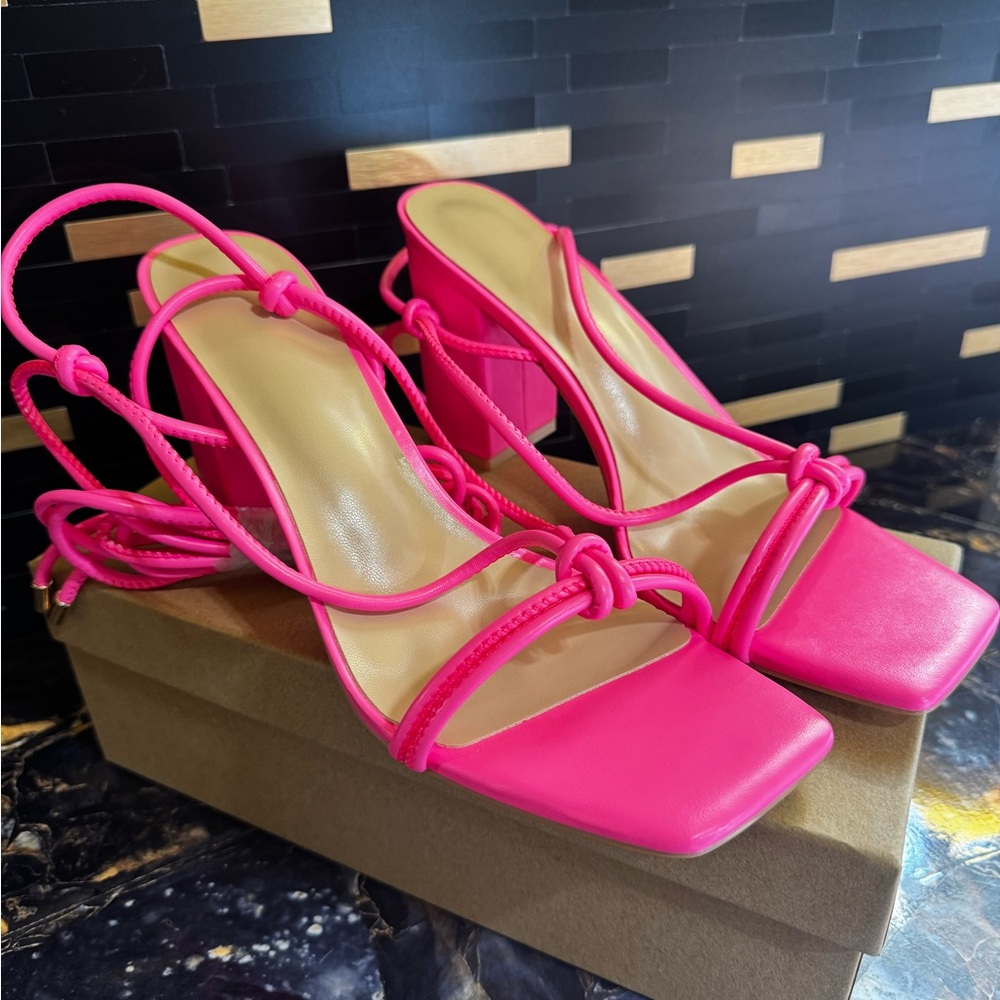 Pink Strappy Women's Heels